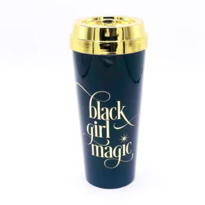 Effie's Paper Stationary + Whatnot Black Girl Magic Gold Lid Travel Mug